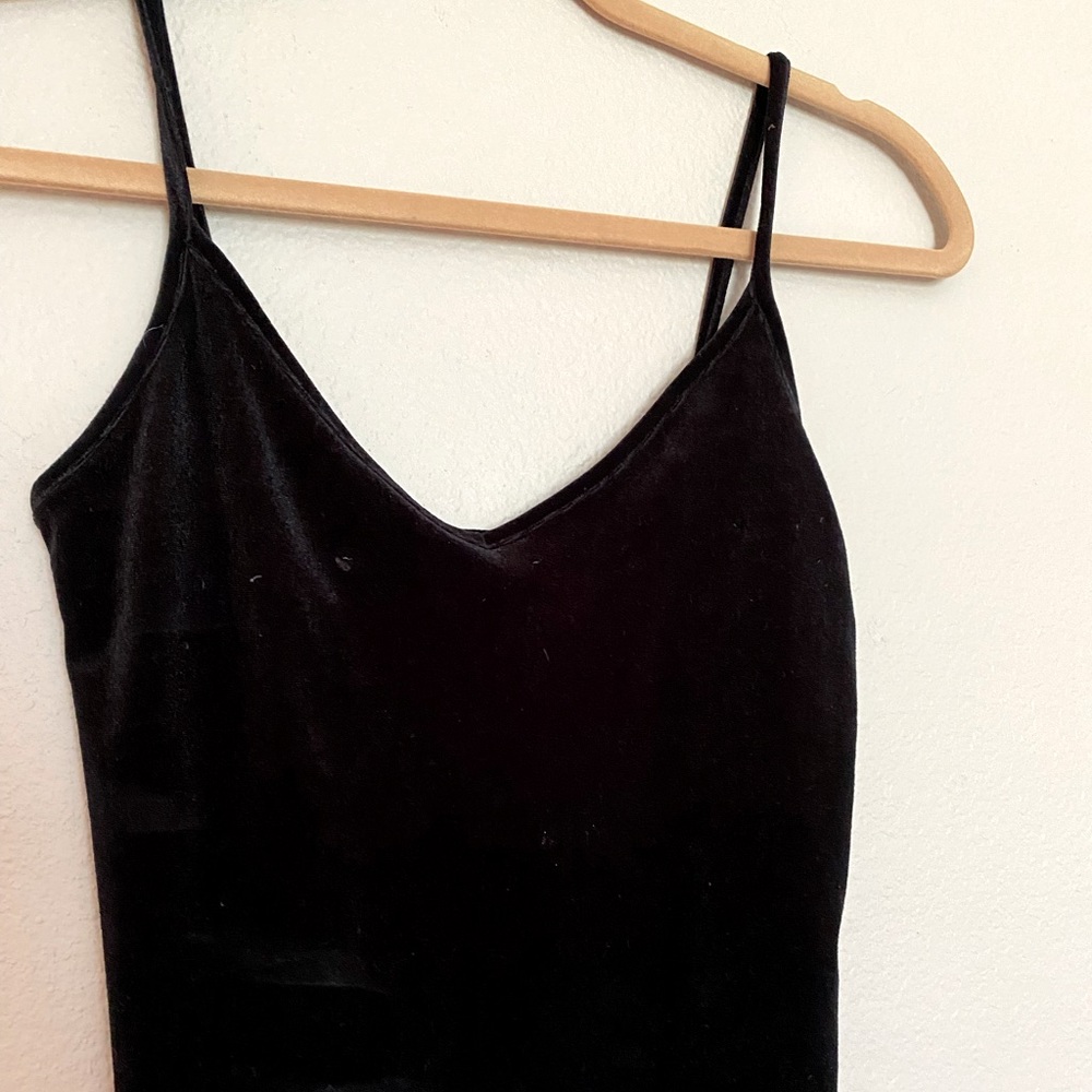 Black Velvet Crop Tank Top